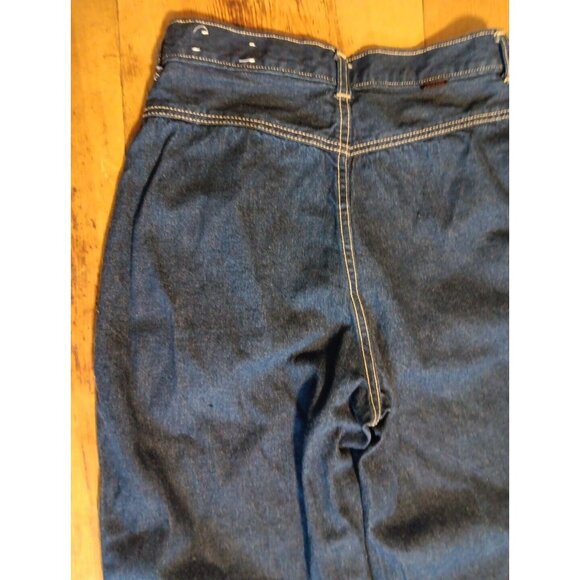 Vtg 80s Stuffed Jeans Juniors 11 Bareback Mom Pleated Front High Rise Blue Denim - Picture 3 of 6